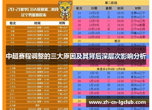 中超赛程调整的三大原因及其背后深层次影响分析
